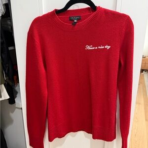Rag & Bone Have A Nice Day Red Sweater
